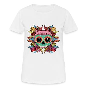 Crâne de chaton - T-shirt respirant Femme - blanc - Devant - AI Model Female 172 dark (172cm)