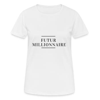 Zukünftiger MILLIONÄR - Frauen T-Shirt atmungsaktiv - Weiß - Vorne - AI Model Female 172 dark (172cm)