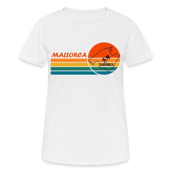 Landkarte von der Insel Mallorca Sonnenuntergang - Frauen T-Shirt atmungsaktiv - Weiß - Vorne - AI Model Female 172 dark (172cm)
