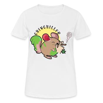 Chinchiller Chinchilla Weed Fumer Fumer - T-shirt respirant Femme - blanc - Devant - AI Model Female 172 dark (172cm)