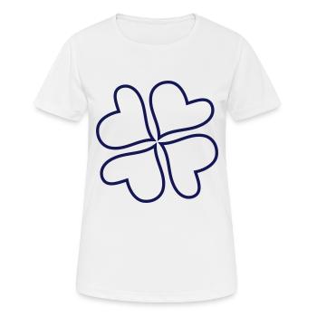 Kleeblatt - Frauen T-Shirt atmungsaktiv - Weiß - Vorne - AI Model Female 172 dark (172cm)