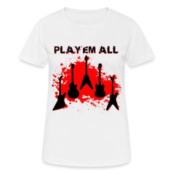 Play'Em All Red - T-shirt respirant Femme - blanc - Devant - AI Model Female 172 dark (172cm)