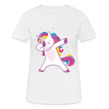 tamponnant licorne - T-shirt respirant Femme - blanc - Devant - AI Model Female 172 dark (172cm)