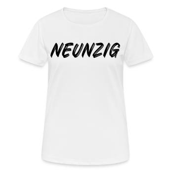90 / Neunzig / 90. Geburtstag - Frauen T-Shirt atmungsaktiv - Weiß - Vorne - AI Model Female 172 dark (172cm)