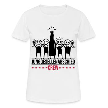 Enterrement de vie de garçon Équipage Enterrement de vie de garçon - T-shirt respirant Femme - blanc - Devant - AI Model Female 172 dark (172cm)