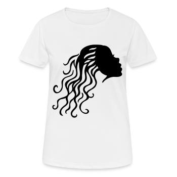 Woman Hair - Frauen T-Shirt atmungsaktiv - Weiß - Vorne - AI Model Female 172 dark (172cm)