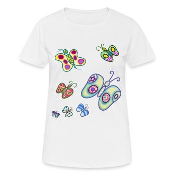 les papillons de joie - T-shirt respirant Femme - blanc - Devant - AI Model Female 172 dark (172cm)