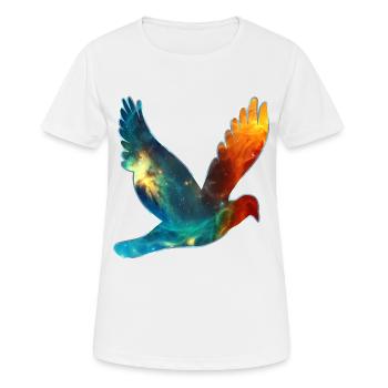Space bird, cosmos, universe, space, galaxy - T-shirt respirant Femme - blanc - Devant - AI Model Female 172 dark (172cm)