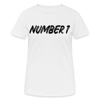 Number 1 - one - first - first - 1 - number 1 - Women's Breathable T-Shirt - white - Front - AI Model Female 172 dark (172cm)