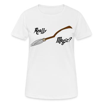 Magische Besen oder nicht? - Frauen T-Shirt atmungsaktiv - Weiß - Vorne - AI Model Female 172 dark (172cm)