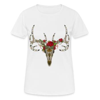 Los Muertos deer - Women's Breathable T-Shirt - white - Front - AI Model Female 172 dark (172cm)