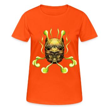 Tiger - Frauen T-Shirt atmungsaktiv - Neonorange - Vorne - AI Model Female 172 dark (172cm)