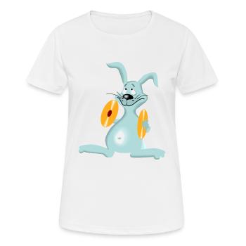 Hase häschen musik becken kinder geschenkidee - Frauen T-Shirt atmungsaktiv - Weiß - Vorne - AI Model Female 172 dark (172cm)