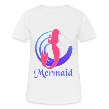 Singing Mermaid - Singende Meerjungfrau - Frauen T-Shirt atmungsaktiv - Weiß - Vorne - AI Model Female 172 dark (172cm)