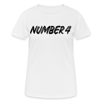 Number 4 - four - fourth - fourth - 4 - number 4 - Women's Breathable T-Shirt - white - Front - AI Model Female 172 dark (172cm)