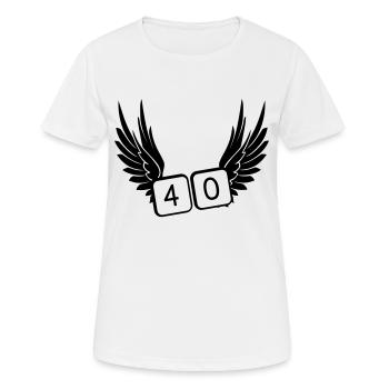40 années - T-shirt respirant Femme - blanc - Devant - AI Model Female 172 dark (172cm)