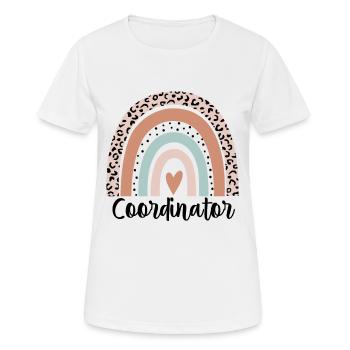 Coordinateur Rainbow Leopard Drôle Coordinateur Cadeau - T-shirt respirant Femme - blanc - Devant - AI Model Female 172 dark (172cm)