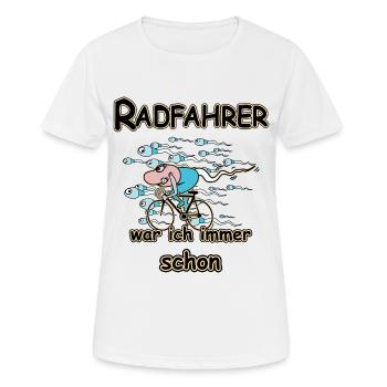 Radfahrer Rennrad Biker Fahrrad Spermium - Frauen T-Shirt atmungsaktiv - Weiß - Vorne - AI Model Female 172 dark (172cm)