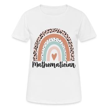 Mathématicien Rainbow Leopard Drôle de mathématicien - T-shirt respirant Femme - blanc - Devant - AI Model Female 172 dark (172cm)
