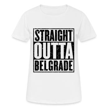 Sortie directe Belgrade - T-shirt respirant Femme - blanc - Devant - AI Model Female 172 dark (172cm)