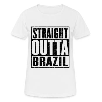 Straight Outta Brésil - T-shirt respirant Femme - blanc - Devant - AI Model Female 172 dark (172cm)