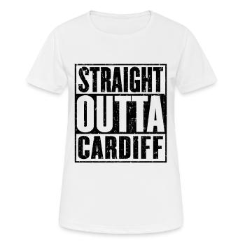 Straight Outta Cardiff - T-shirt respirant Femme - blanc - Devant - AI Model Female 172 dark (172cm)