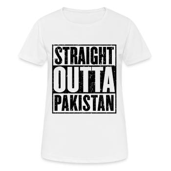 Straight Outta Pakistan - T-shirt respirant Femme - blanc - Devant - AI Model Female 172 dark (172cm)