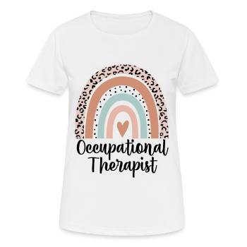 Ergothérapeute Rainbow Leopard Drôle de cadeau - T-shirt respirant Femme - blanc - Devant - AI Model Female 172 dark (172cm)