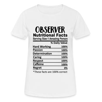 Observer Nutrition Facts Funny - Women's Breathable T-Shirt - white - Front - AI Model Female 172 dark (172cm)