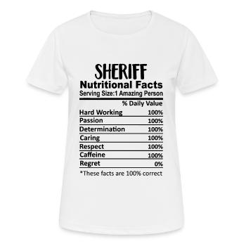 Sheriff Nährwertangaben Lustig - Frauen T-Shirt atmungsaktiv - Weiß - Vorne - AI Model Female 172 dark (172cm)