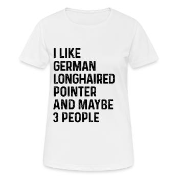 J’aime le pointeur allemand à poil long et peut-être 3 - T-shirt respirant Femme - blanc - Devant - AI Model Female 172 dark (172cm)