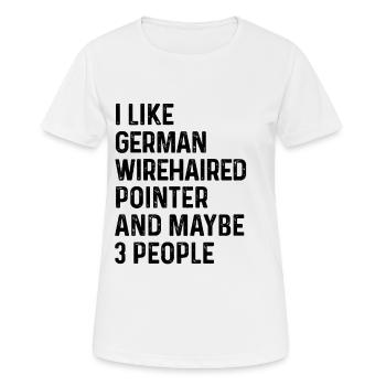 J’aime le pointeur allemand à poil métallique et peut-être 3 - T-shirt respirant Femme - blanc - Devant - AI Model Female 172 dark (172cm)