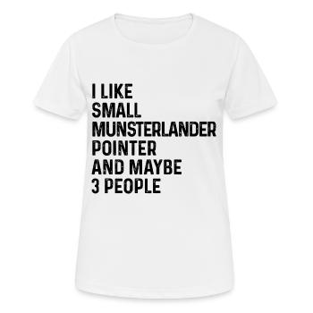 J’aime le petit pointeur Munsterlander et peut-être 3 - T-shirt respirant Femme - blanc - Devant - AI Model Female 172 dark (172cm)