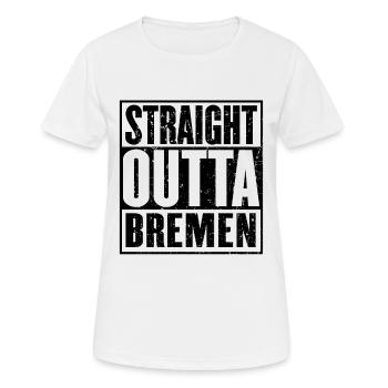 Straight Outta Brême - T-shirt respirant Femme - blanc - Devant - AI Model Female 172 dark (172cm)