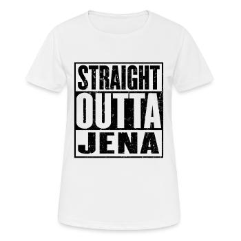 Straight Outta Jena - Women's Breathable T-Shirt - white - Front - AI Model Female 172 dark (172cm)