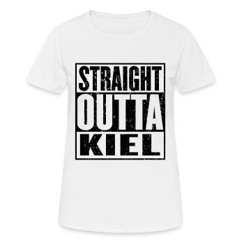 Direkt aus Kiel - Frauen T-Shirt atmungsaktiv - Weiß - Vorne - AI Model Female 172 dark (172cm)