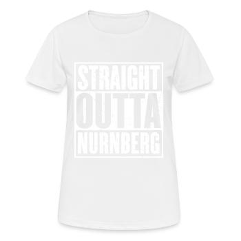 Direkt aus Nürnberg - Frauen T-Shirt atmungsaktiv - Weiß - Vorne - AI Model Female 172 dark (172cm)