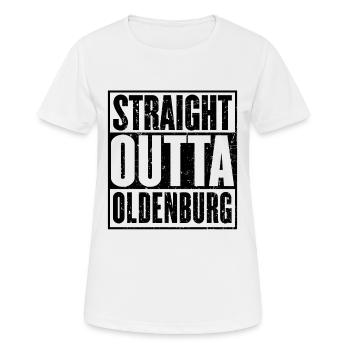 Direkt aus Oldenburg - Frauen T-Shirt atmungsaktiv - Weiß - Vorne - AI Model Female 172 dark (172cm)