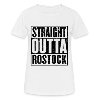 Direkt aus Rostock - Frauen T-Shirt atmungsaktiv - Weiß - Vorne - AI Model Female 172 dark (172cm)