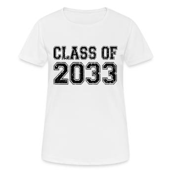 Klasse von 2033 - Frauen T-Shirt atmungsaktiv - Weiß - Vorne - AI Model Female 172 dark (172cm)