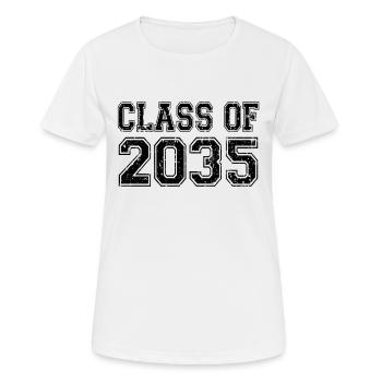 Klasse von 2035 - Frauen T-Shirt atmungsaktiv - Weiß - Vorne - AI Model Female 172 dark (172cm)