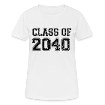 Klasse von 2040 - Frauen T-Shirt atmungsaktiv - Weiß - Vorne - AI Model Female 172 dark (172cm)