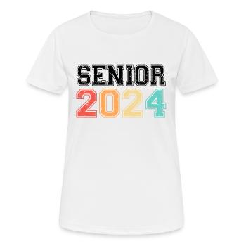 Senior 2024 Rétro Vintage - T-shirt respirant Femme - blanc - Devant - AI Model Female 172 dark (172cm)