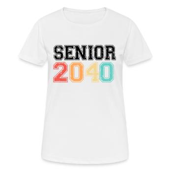 Senior 2030 Rétro Vintage - T-shirt respirant Femme - blanc - Devant - AI Model Female 172 dark (172cm)