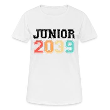 Junior 2039 Retro Jahrgang - Frauen T-Shirt atmungsaktiv - Weiß - Vorne - AI Model Female 172 dark (172cm)