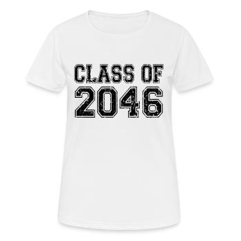 Klasse von 2046 - Frauen T-Shirt atmungsaktiv - Weiß - Vorne - AI Model Female 172 dark (172cm)