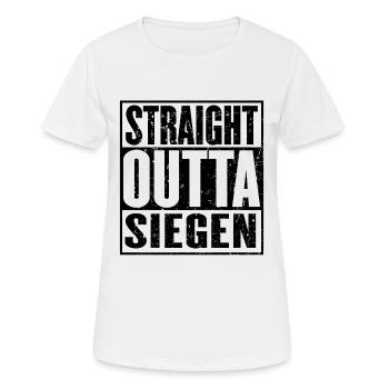 Direkt Outta Siegen - Frauen T-Shirt atmungsaktiv - Weiß - Vorne - AI Model Female 172 dark (172cm)