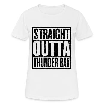 Straight Outta Thunder-Bay Vintage - Women's Breathable T-Shirt - white - Front - AI Model Female 172 dark (172cm)