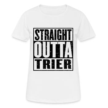 Straight Outta Trèves - T-shirt respirant Femme - blanc - Devant - AI Model Female 172 dark (172cm)