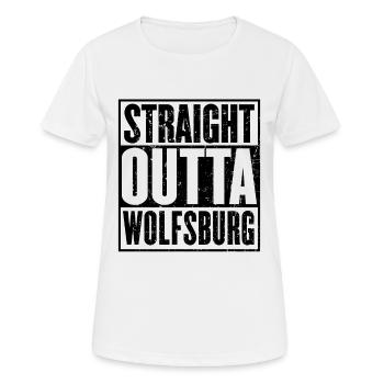 Gerade Outta Wolfsburg - Frauen T-Shirt atmungsaktiv - Weiß - Vorne - AI Model Female 172 dark (172cm)